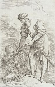 A Man Hauling A Net — Salvator Rosa