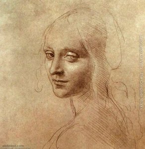 Náčrt Tváre Andela Z Madenyjíc S Anjelmi — Leonardo Da Vinci