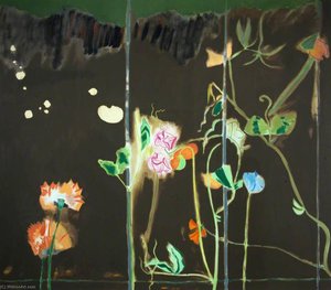 Picotee Poppies And Pink Sweet Peas — David Alan Redpath Michie