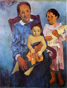 Tahitská Žena A Dvě Děti — Paul Gauguin