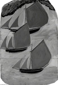Three Grey Sailed Ships — Alfred Wallis