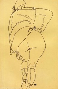 Demi-nu, Vue Arrière — Egon Schiele