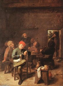 Peasants Smoking And Drinking — Adriaen Brouwer