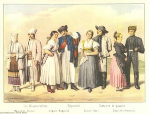 Traditional Peasant Clothing Of Hungary-romanians, Hungarians, Slovaks And Germans — Henrik Weber