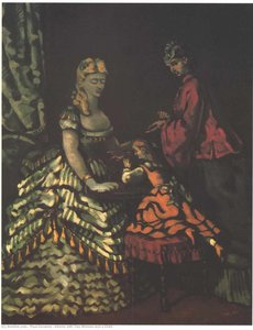 Interior Con Dos Mujeres Y Un Niño — Paul Cézanne
