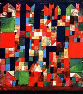 Immagine Città Con Accenti Rosso E Verde — Paul Klee