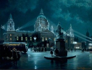 City Hall, Belfast, By Floodlight — Thomas Eyre Macklin