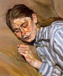 Girl In Striped Nightshirt — Lucian Freud