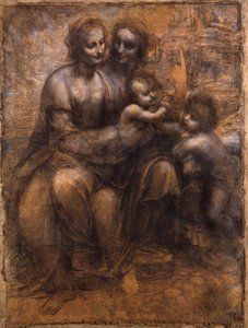 Cartoon Of The Virgin And Child With St Anne And St John — Leonardo Da Vinci