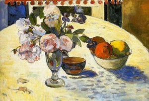 Fiori In Un Cesto Di Frutta — Eugène Henri Paul Gauguin