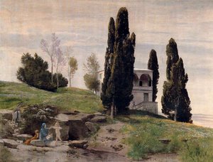 Le Repos Pendant La Fuite En Égypte (panneau De Gauche) — Arnold Böcklin