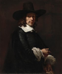 Retrato De Un Gentleman Con Un Sombrero Y Guantes — Rembrandt Van Rijn