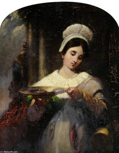 Girl Holding A Silver Salver — Francis Wheatley