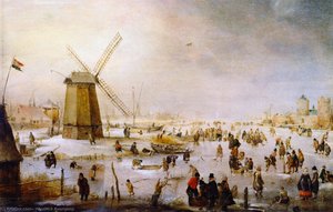Winter Scene On A Frozen Canal — Hendrick Avercamp