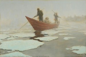 I Guidatori Del Fiume Durante Lo Scioglimento Primaverile — Frederic Remington