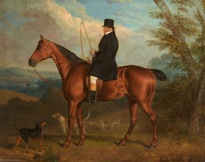 The Reverend W. Parker On A Bay Hunter With Hounds — Richard Dodd Widdas