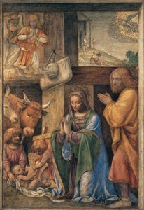 Geburt Christi Und Verkündigung An Die Hirten — Bernardino Luini