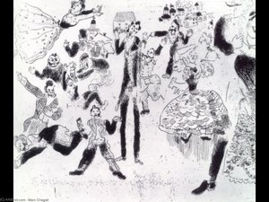 Banquet Degenerates Into Brawl — Marc Chagall