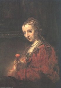 Žena S Růží — Rembrandt Van Rijn