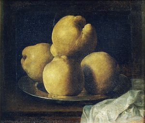 Still Life With Dish Of Quince — Francisco De Zurbarán