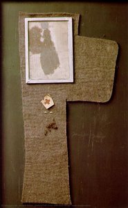 Halved Felt Cross With Dust Image "magda" — 约瑟夫·博伊斯