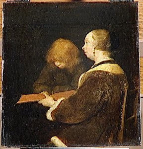 La Lección De Lectura (con Mosés, El Young Brother Del Pintor) — Gerard Ter Borch