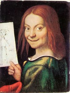 Read-headed Youth Holding A Drawing — Giovanni Francesco Caroto