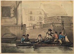 Wapping Stairs, The Thames — Thomas Rowlandson