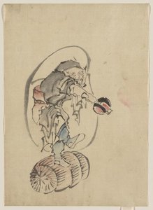 Hotei, De God Van Gelukzaligheid — Hokusai