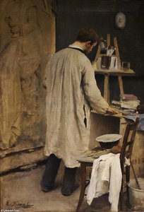 Portrait Of Sculptor Ernest Bussière (also Known As Interior Of The Studio) — 에밀 프리앙