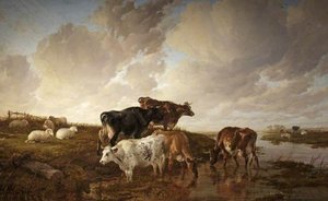 The Evening Drink In The Canterbury Meadows — Thomas Sidney Cooper