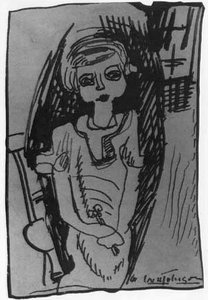 Study For Girl In A Red Dress — William H. Johnson