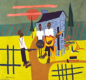 Folk Scene Man With Banjo — William H. Johnson