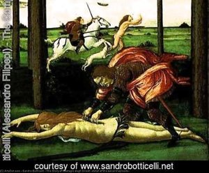 Die Geschichte Von Nastagio Degli Onesti (detail Der Zweiten Episode) — Sandro Botticelli