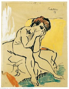 Sitting Female Nude — Hermann Max Pechstein