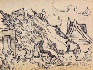 Cottages Avec Toits En Chaume Et Figures — Vincent Willem Van Gogh