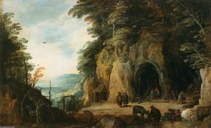 Monk's Hermitage In A Cave — Joos De Momper