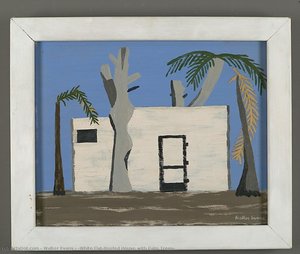 [white Flat-roofed House With Palm Trees] — Walker Evans