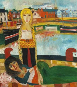 Two Girls By Harbour — John Bellany