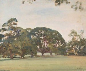 A Parkland Scene With Trees — Sir Alfred James Munnings