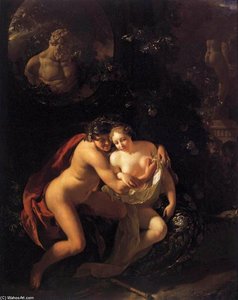 Amorous Couple Spied Upon By Children — Adriaen Van Der Werff