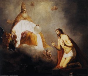 God Inviting Christ To Sit On The Throne At His Right Hand — Pieter De Grebber