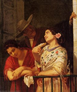 The Flirtation A Balcony In Seville — Mary Stevenson Cassatt