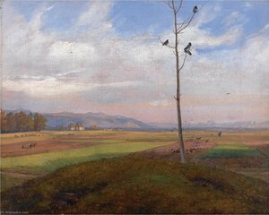 Partie In Dresden (view Over The Fields Near Dresden) — Johan Christian Claussen Dahl