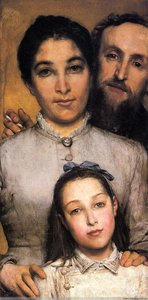 Portrait Of Aime-jules Dalou, His Wife And Daughter — Лоренс Алма Тадема
