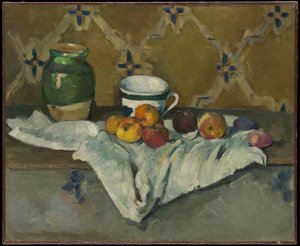 Still Life Mit Vase, Tasse Und Äpfeln — Paul Cézanne