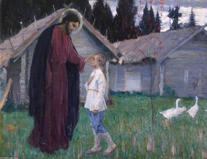 Christ Blesses Bartholomew — Mikhail Nesterov