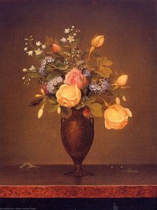 Wildflowers In A Brown Vase — Martin Johnson Heade