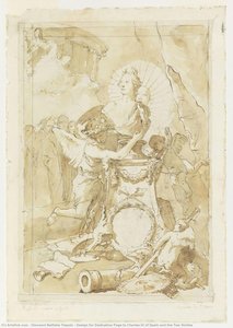 Design For Dedication Page To Charles Iii Of Spain And The Two Sicilies — Giambattista Tiepolo