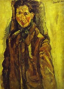 Self Portrait By Curtain — Chaim Soutine
